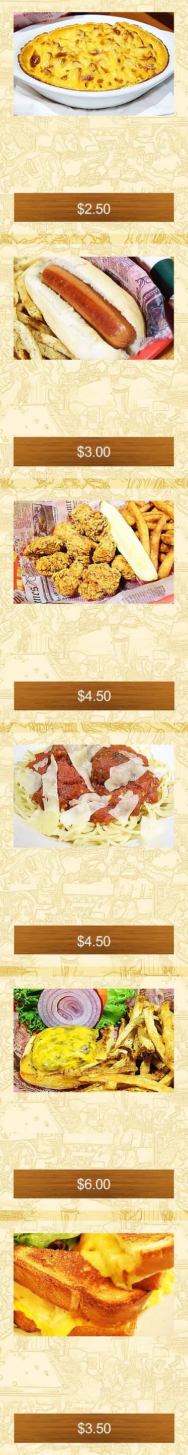 $2.50 $3.00 $4.50 $6.00 $3.50 $4.50